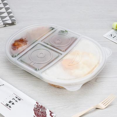 China 4 Compartment Microwavable Disposable Plastic Food Container Meal Prep Clear Plastic Container for Food for sale