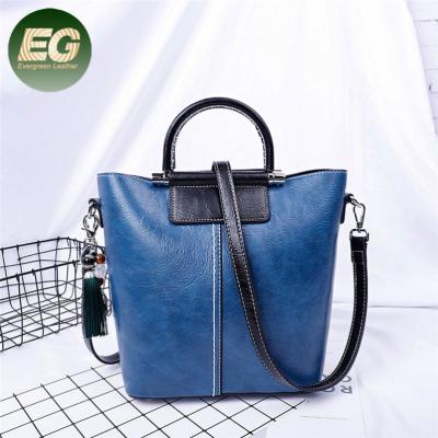 China 2019 Concise Fashion Tote Bag Hand Bag Factory Design For Girls Women With Semicircle Handle SH741 for sale