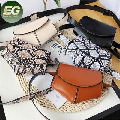 China 2020 fashion women custom waist bag snake pussy packs water proof PU leather bumbag chest pocket mini new for sale