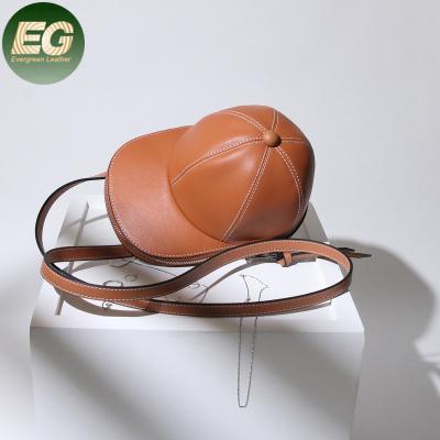 China EMG6257 Hat Shape Cute GENUINE LEATHER Handbags Women Shoulder Bags Unique Fashionable Luxury Designer Genuine Leather Cross - Body Bag for sale