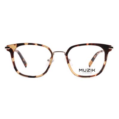 China Fashion Leopard Print Acetate Metal Eye Glass Optical Frames Reading Glasses MKA003 for sale