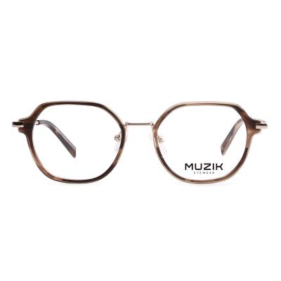 China Custom Reading Glasses Logo Fashion Acetate Metal Optical Glass Eyewear Frames MKA020 for sale