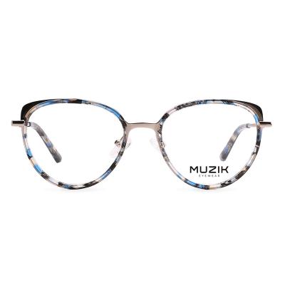 China For Reading Glasses MKA021 Fashion Colored Acetate Metal Optical Glass Frames For Girl Women for sale