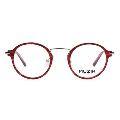 China For Custom Round Frame Metal Acetate Reading Glass MKA031 Fashion Eye Optical Glasses for sale