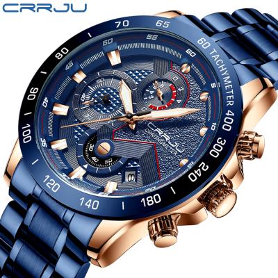 China CRRJU Chronograph Watch Men Brand Quartz 2280 Waterproof Fashion Watches Luxury Wrist Watch Men Wrist Sport Chronograph Montre Homme for sale