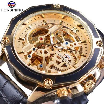 China Chronograph Forsining Mens Luxury Waterproof Men's Skeleton Watches Top Brand Luxury Automatic Mechanical Male Wrist Watch for sale