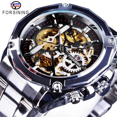 China Chronograph Forsining Watch Mens Brand Watches Fashion Creative Steampunk Automatic Clock Luxury Skeleton Watches Relogio Masculino for sale