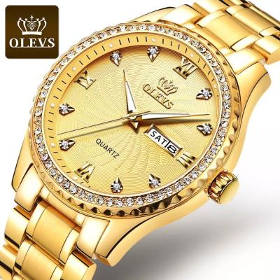 China Male Wristwatches Diamond Business Men's Watch 5565 Day/Date OLEVS Sale Men Watches Casual Date Hot Luxury Stainless Steel for sale