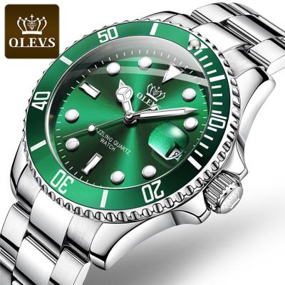 China Dropshipping New Fashion Brand 5885 Business Men Analog Watches Day/Date Watch Steel Band Quartz Wristwatches OLEVS Waterproof Wrist for sale