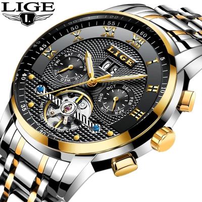 China LIGE Automatic Date Watch 9841 Stainless Steel Casual Waterproof Brand Men's Automatic Mechanical Men's Watches Relojes Hombre for sale