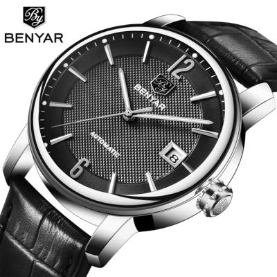 China New 5144 Men Day/Date Watch BENYAR Luxury Leather Automatic Watch Mechanical Waterproof Fashion Business Watch Men's Wrist for sale