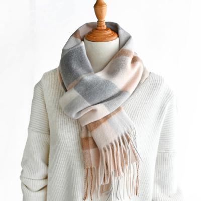 China Women Cashmere Scarf Scarves Fashion Shawl Warm Thin Casual Soft Short Narrow Lightweight Classic Winter Soft 100% Soft Plaid Luxury Gift for sale