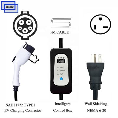 China UL94-0 grade electric vehicle thermoplastic + flame retardant home charging 8A to 16AType 1 ev charger station manufacturer for sale