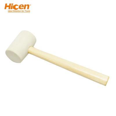 China Machinist Hammer Hicen Rubber Mallet Rubber Hammer with Wooden Handle for sale