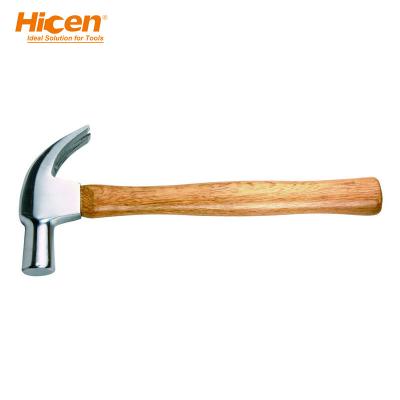 China Nail Hammer Hicen High Quality British Type Claw Hammer With Wooden Handle for sale