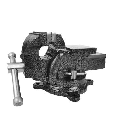 China Industrial Hicen Heavy Duty Cast Iron Bench Vise With Free Rotate Round Mounting Base for sale