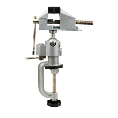 China Clamp Hicen Rotating Table Vise Multifunction Aluminum Alloy Swivel Bench Vise Clamp Stand Rotating Tool for sale