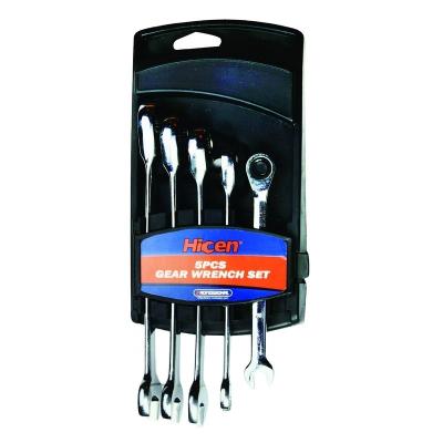 China Ratchet Hot Sale 5pcs Ratchet Spanner Set  Combination Wrench Set for sale