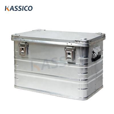 China KASSICO 1.0mm Lightweight Aluminum Transport Container Storage Trunk Boxes With Alu Stacking Corners for sale