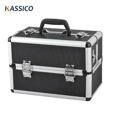 China Lightweight Fishing Case Aluminum Metal Rugged Tackle , Aluminum Tool Box Case With Cantilever Tray for sale