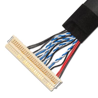 China COMPUTER I Terminal Pex 30 0.4 Mm Wire Type Connector LCD LVDS Extension Crimp Cable for sale