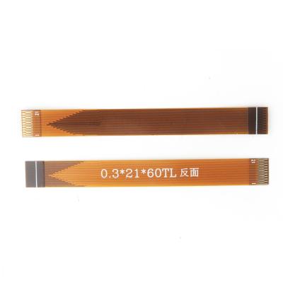 China Flexible COMPUTER FFC Jumper FPC Ribbon Cable 0.3 mm Pitch 21pin Length 60mm Gold Thin LVDS Cable for sale