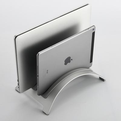 China 2021 Document Card Slot Design MacBook Pro Notebook Tablet Dual-Use Storage Aluminum Vertical Laptop Stand for sale