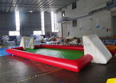 China Giant Commercial Inflatable Sports Field White Inflatable Soccer Pitch for sale