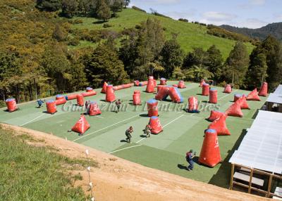 China Outdoor Football Field Inflatable Paintball Bunkers Obstacle With 0.6mm PVC for sale