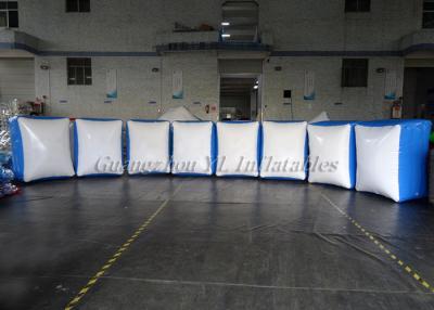 China 0.9 PVC Blue Inflatable Paintball Bunkers Inflatable Broken Wall For Shooting Game for sale