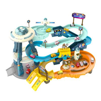 China Toy Rail Car Kids Toys Slot Toy Mars Base Orbital Slot Breakthrough Toy Car Adventure Electric Parking Lot for sale