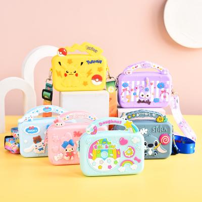 China Other Wholesale Diagonal Backpack Small Purse Coin Toddler Silicone Cartoon Kids Girls Shoulder Bag Adjustable Gift Jewelry Bag for sale