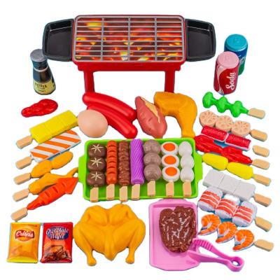 China Plastic Play House BBQ Toys Children's BBQ Grill Set Kitchen Grill Skewers Simulation Food Skewers Pretend To Play BBQ Toys for sale