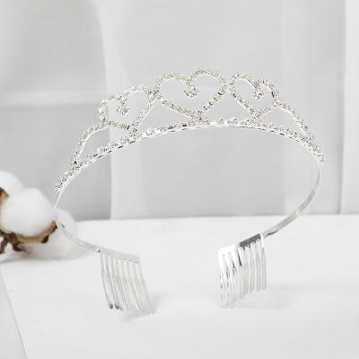 China Other Best Selling Women Bridal Rhinestone Crown Birthday Product Girls Tiaras Handmade Simple Pageant Hairband Bridal Headpieces for sale