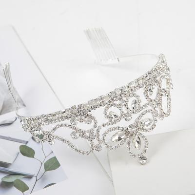 China Embellish Wholesale Princess Hair Miss Universe Bridal Queen Rhinestone Tiaras Jewelry Pageant Crowns Wedding Diamond Women Headpieces for sale