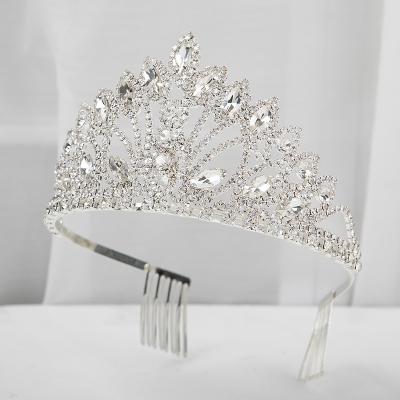 China Beautify 2022 Hot Selling Wedding Tiaras Princess Big Miss World Birthday Crown Pageant Bridesmaids Headpieces For Women for sale