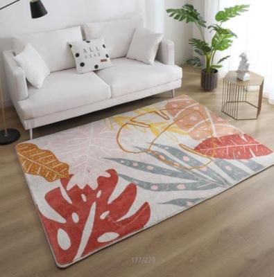 China Washable Floor Mat Imitated Cashmere Printed Hotel Bedroom Side Carpet For Living Room for sale