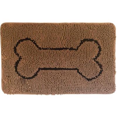 China Hot-selling Travel Anti-slip Microfiber Chenille Dog Mat Easy Clean Doormat Chenille Floor Mat for sale