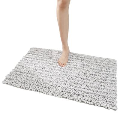 China Washable Super Soft Chenille Bath Mat Microfiber Bath Mat Bathroom Chenille Blanket Bath Mat Set 3 for sale