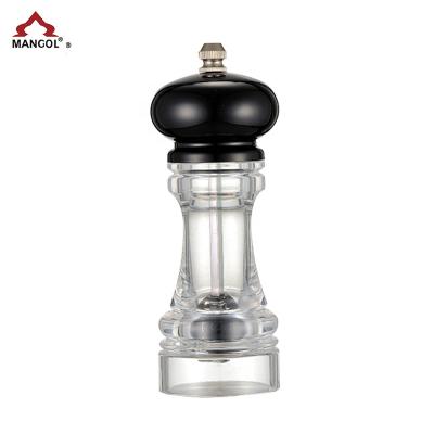 China Large Capacity Sustainable Hot Sale Ceramic Manual Double Transparent Body Salt And Pepper Mill And Grinder for sale