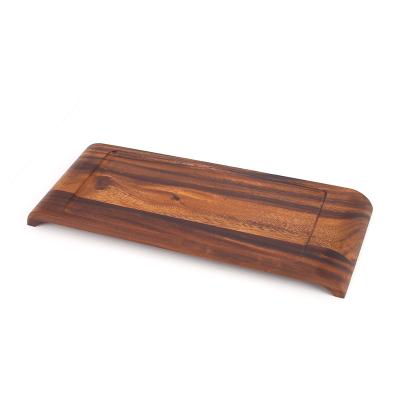 China Wholesale Wooden Tea Cafeteria Leather Serving Tray Eco-friendly Sustainable Unbreakable Wooden Breakfast for sale