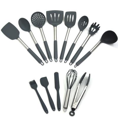 China Sustainable 13 Pieces Kitchen Utensil Silicone Set Silicone Cooking Tools Heat Resistant Cookware Kit for sale