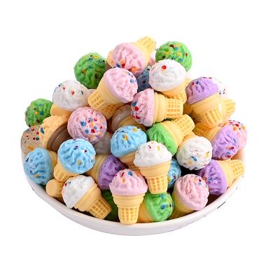 China Europe Flatbacks Food Simulation 3D Ice Cream Resin Cabochon Miniature DIY Miniature Set Charms Jewelry Resin Accessories for sale