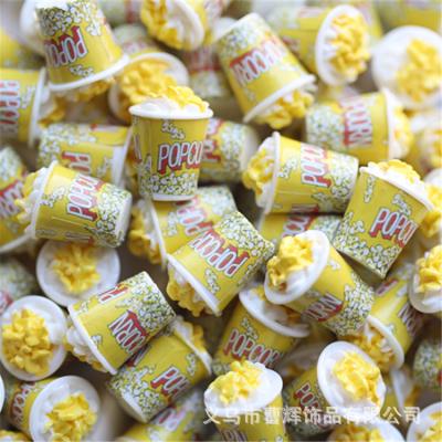 China 50pcs/bag Europe Dollhouse Ornaments 3d Miniature Charms Realistic Bucket Resin Popcorn Cabochons for sale