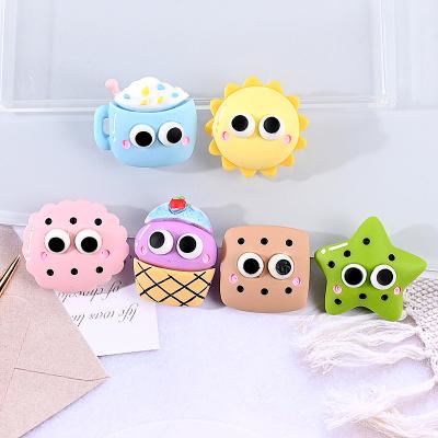 China Europe 100pcs Newest Big Eyes Resin Cartoon Cookie DIY Craft Cabochons Shaped Resin Flatbacks Mud Charms for sale