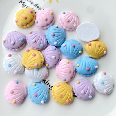 China Europe 100pcs Hot Sale Resin Fatback Colorful Shell Charms Cabochon Children Diy Accessories Handmade Resin Crafts for sale