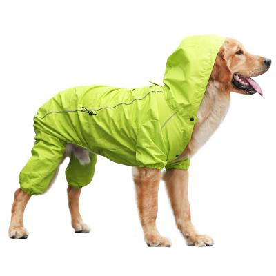 China New Dog Stocked Hooded Raincoat For Medium To Large Dogs Reflective Dogs Waterproof Rain Coat Jacket for sale