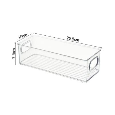 China Stackable Freshness Keeping PET Clear Plastic Kitchen Storage Box Bins Container Fridge Drawer Fridge Organizer for sale