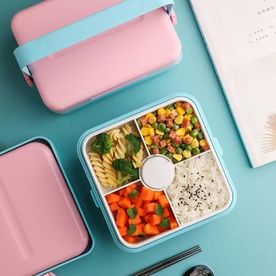 China Hot Selling Picnic Storage Box Outdoor Student Wishome Amazon Freshness Preservation Japanese Bento Box With Handle for sale