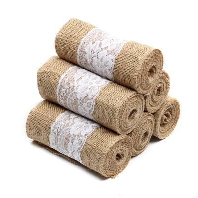 China Viable Factory Direct Lace Burlap Roll Burlap Table Runner Customized for sale